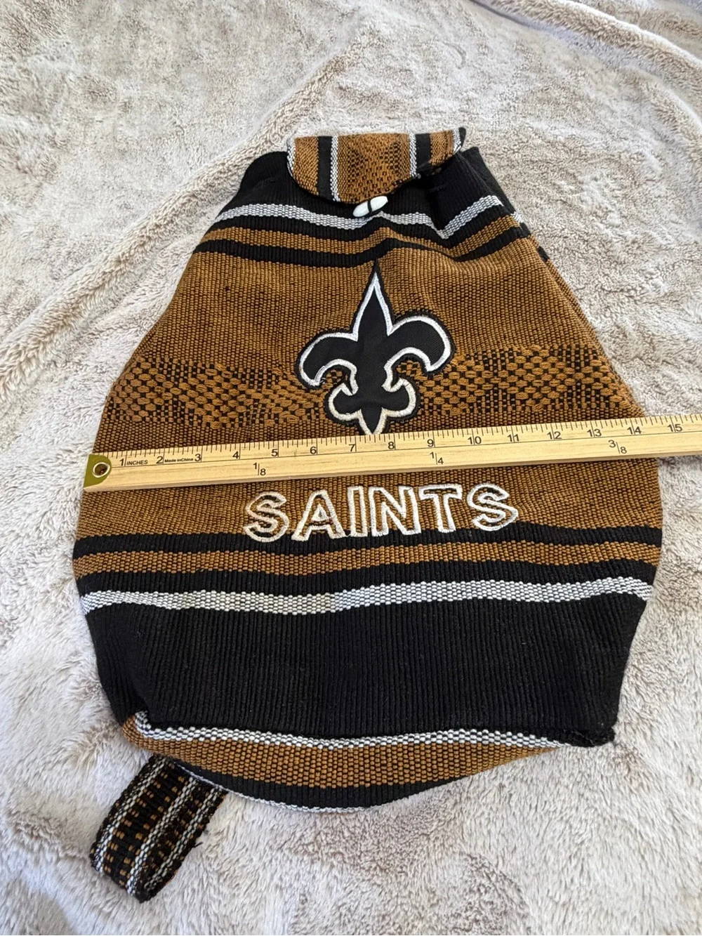 New Orleans Saints Woven Backpack Baja Boho Fleur de Lis NFL Football Bag